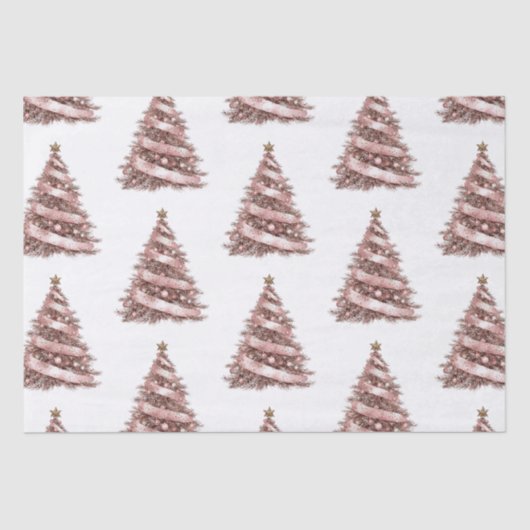 Roos gouden kerstboom tissuepapier (Voorkant)