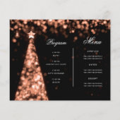 Roos Gouden Kerstboom Uitnodigen Programma Menu (Achterkant)