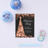 Roos Gouden Kerstboom Uitnodigen Programma Menu (Enkel)