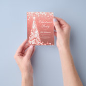 Roos Gouden Kerstboom Uitnodigen Programma Menu (Hand)