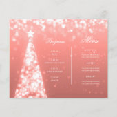 Roos Gouden Kerstboom Uitnodigen Programma Menu (Achterkant)