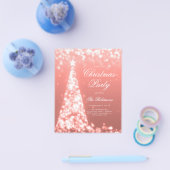 Roos Gouden Kerstboom Uitnodigen Programma Menu (Enkel)