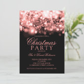 Roos Gouden Kerstfeest Sparkling Lights Kaart (Staand voorkant)