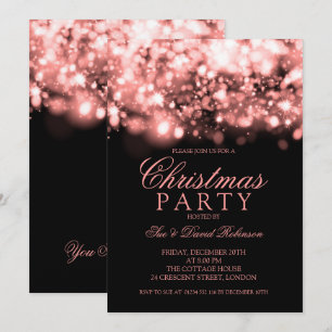 Roos Gouden Kerstfeest Sparkling Lights Kaart