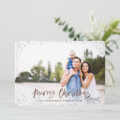 Roos gouden kerststerren feestdagenkaart (Staand voorkant)