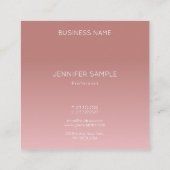 Roos Gouden Kleur Elegant Minimalistisch Modern Ee Vierkante Visitekaartje (Achterkant)