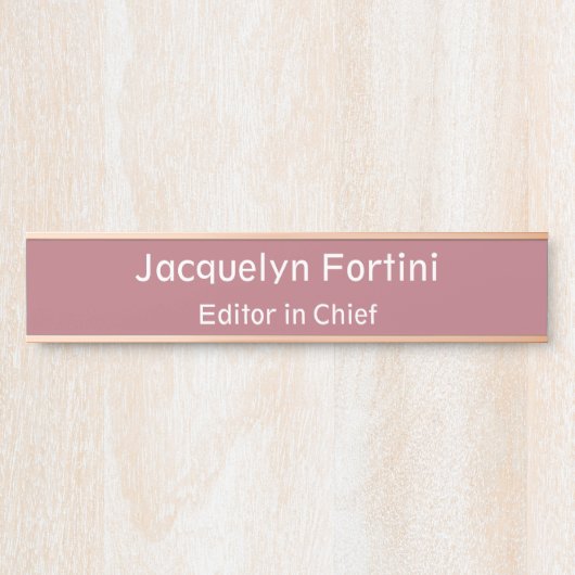 Roos Gouden Kleur Elegant Modern Minimalistisch Deurbordje (Voorkant)