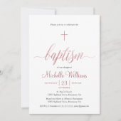 Roos Gouden Kleur Kalligrafie Doop Kaart (Voorkant)