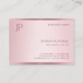 Roos Gouden Kleur Modern Monogram Eenvoudige Sjabl Visitekaartje (Achterkant)