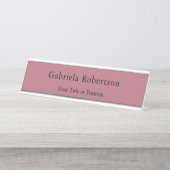 Roos Gouden Kleur Professioneel Trendy Modern Plai Bureau Naambordje (Voorkant)