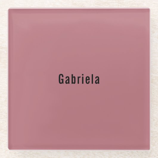 Roos Gouden Kleur Professioneel Trendy Modern Plai Glazen Onderzetter (Voorkant)