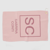 Roos gouden kleur professionele eenvoudige monogra golfhanddoek (Horizontaal)