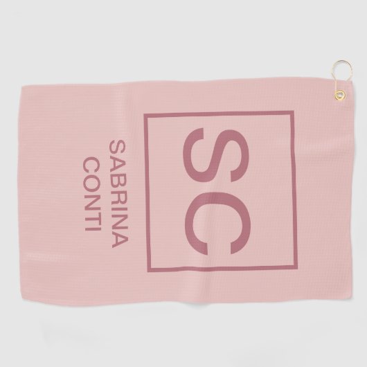 Roos gouden kleur professionele eenvoudige monogra golfhanddoek (Horizontaal)