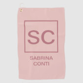 Roos gouden kleur professionele eenvoudige monogra golfhanddoek (Voorkant)