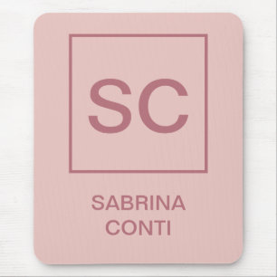 Roos gouden kleur professionele eenvoudige monogra muismat