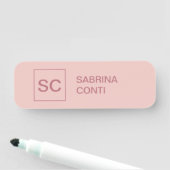 Roos gouden kleur professionele eenvoudige monogra naamplaatje (In situ)