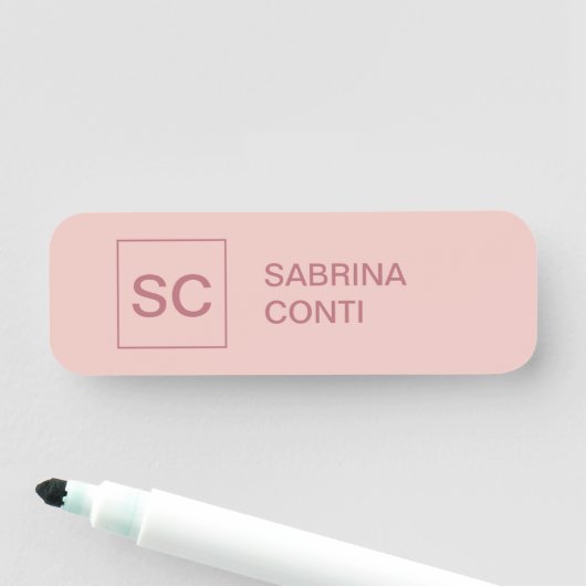 Roos gouden kleur professionele eenvoudige monogra naamplaatje (In situ)