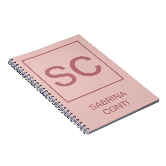 Roos gouden kleur professionele eenvoudige monogra notitieboek (Rechterzijde)