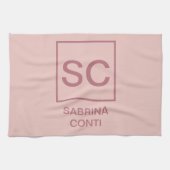 Roos gouden kleur professionele eenvoudige monogra theedoek