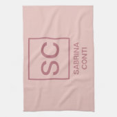 Roos gouden kleur professionele eenvoudige monogra theedoek (Verticaal)