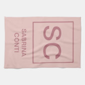 Roos gouden kleur professionele eenvoudige monogra theedoek (Horizontaal)