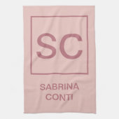 Roos gouden kleur professionele eenvoudige monogra theedoek (Verticaal)