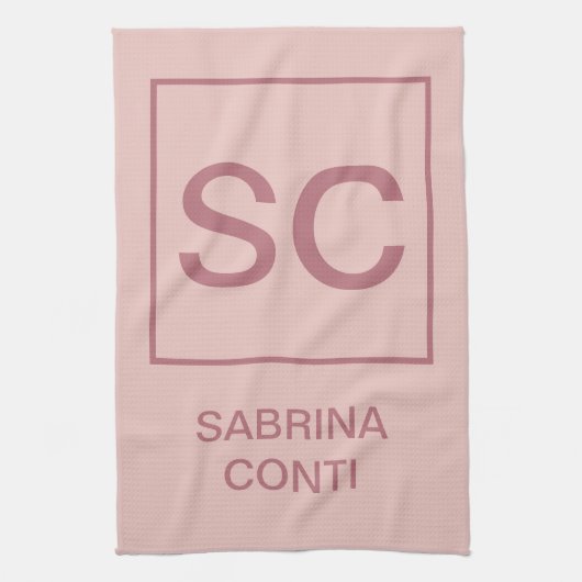 Roos gouden kleur professionele eenvoudige monogra theedoek (Verticaal)