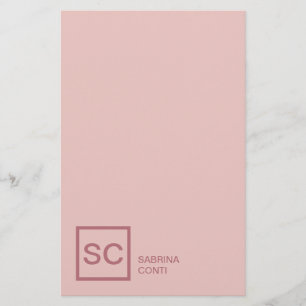 Roos gouden kleur professionele girly monogram naa briefpapier