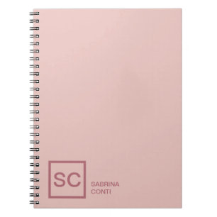 Roos gouden kleur professionele girly monogram naa notitieboek
