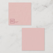 Roos gouden kleur professionele girly monogram naa notitiekaartje (Voorkant / Achterkant)