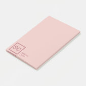 Roos gouden kleur professionele girly monogram naa post-it® notes (Schuin)