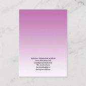 Roos Gouden Kleuren  Meisje Gezicht Oorbel Kaarten Visitekaartje (Achterkant)