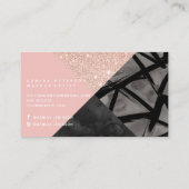 Roos gouden kleurenblok waterverf make-up typograf visitekaartje (Achterkant)