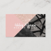 Roos gouden kleurenblok waterverf make-up typograf visitekaartje (Voorkant)