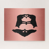 Roos gouden kleursilhouetten van wolvenpuzzel legpuzzel (Horizontaal)