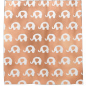 Roos gouden koperen witte olifanten minimaal douchegordijn (Voorkant)