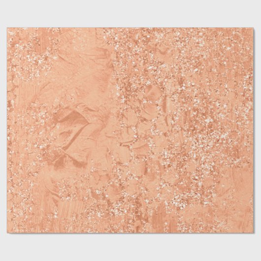 Roos gouden koraal Abstract glitter perzik bruids Cadeaupapier (Vlak)