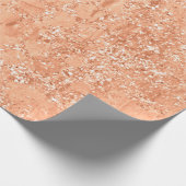 Roos gouden koraal Abstract glitter perzik bruids  Cadeaupapier (Hoek)