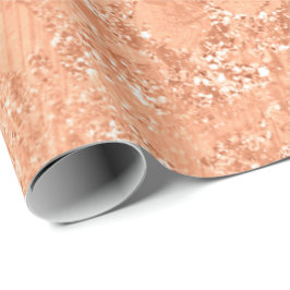 Roos gouden koraal Abstract glitter perzik bruids  Cadeaupapier