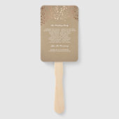 Roos gouden kraft stijl papier bruiloft programma handwaaier (Achterkant)