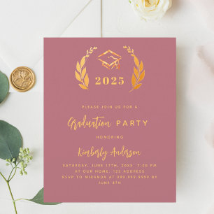 Roos gouden krans 2025 Graduation Party uitnodigin