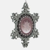Roos Gouden Kristal Sneeuwvlok Pewter Ornament (Links)