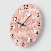 Roos gouden kubus grote klok (Hoek)