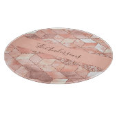 Roos gouden kubus marmer familienaam script snijplank (Hoek)