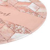 Roos gouden kubus marmer familienaam script snijplank (Hoek)