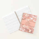 Roos gouden kubus marmer naam glitter script notitieboek (Binnen)
