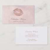 roos gouden kus op roos gouden waterverf visitekaartje (Voorkant / Achterkant)