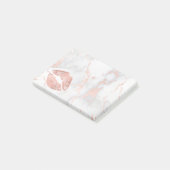 roos gouden kus op roze marmer post-it® notes (Schuin)