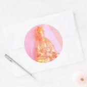 Roos-gouden Kwan Yin sticker (Envelop)