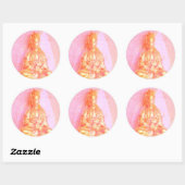 Roos-gouden Kwan Yin sticker (Vel)